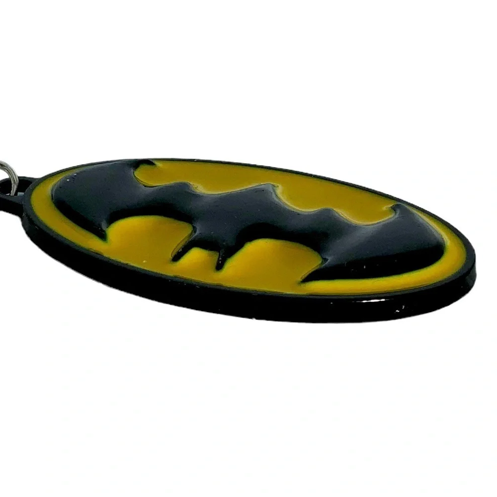 Batman Keychain DC Comics Split Key Ring Glossy Enameled Metal and Gift Pouch